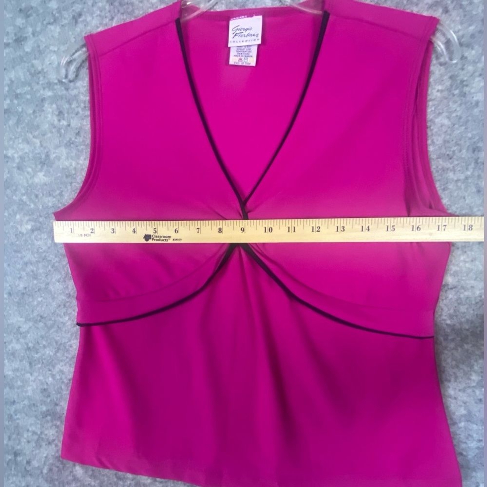Giorgio Fiorlini Bright Pink Structured Sleeveless Top with Twist Front Size M