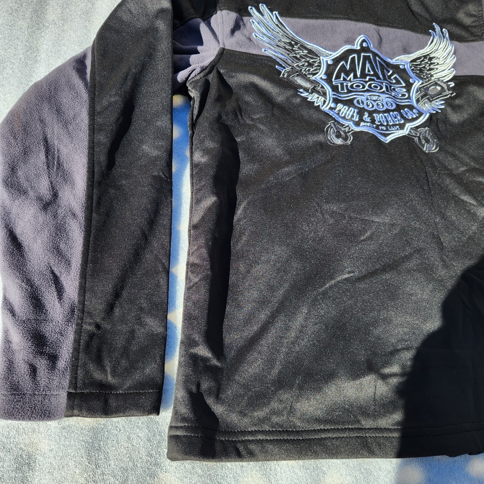 MAC TOOLS Sz L Black/Gray Softshell Zip Jacket Embroidered Front/Back. CLEAN !