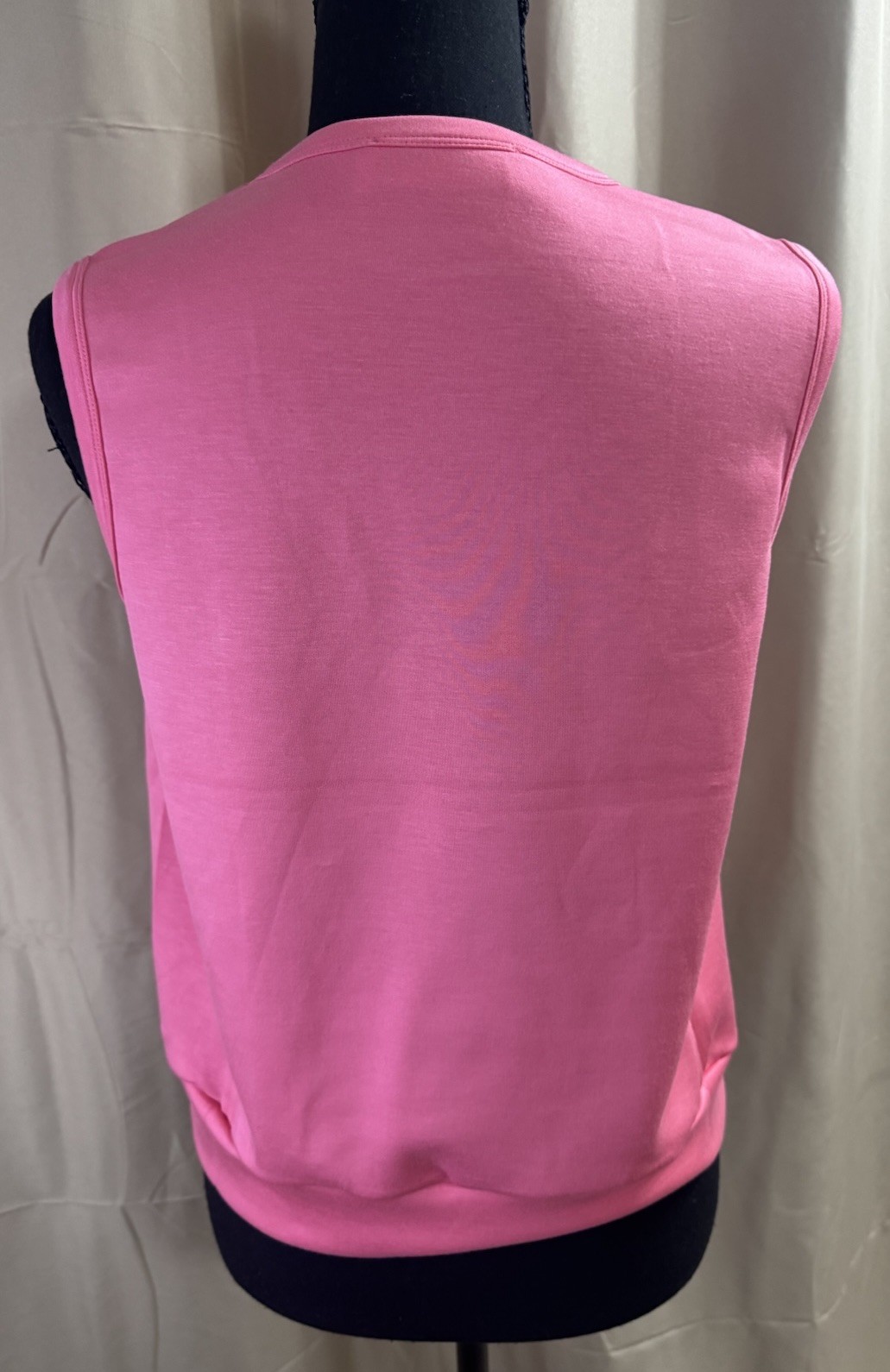 Double Zero Scuba Top Womens M Hot Pink Sleeveless Crew Neck Stretch Banded Hem