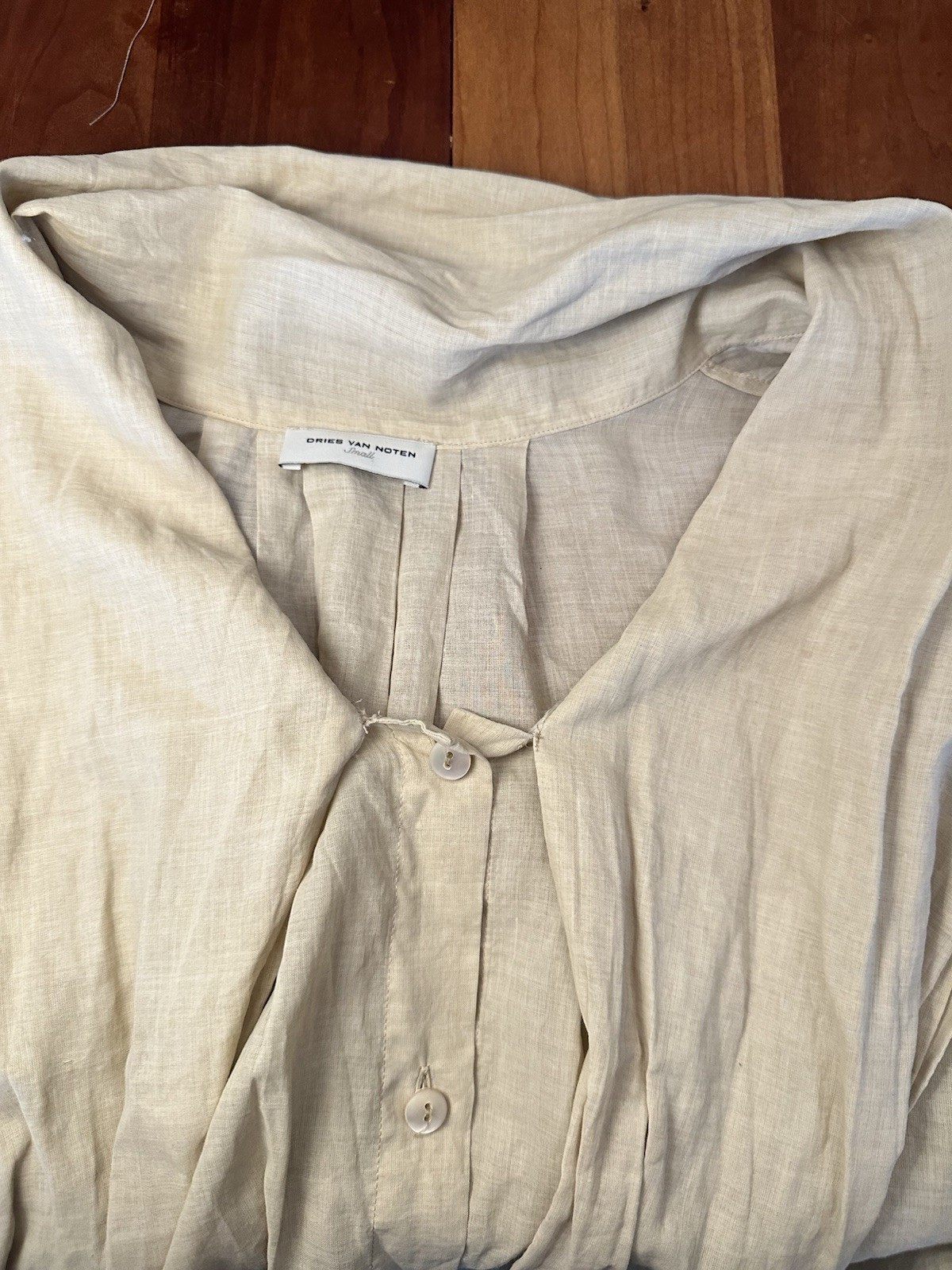 Vintage Dries Van Noten Oversized Blouse Attached Scarf Sash | Made in Italy