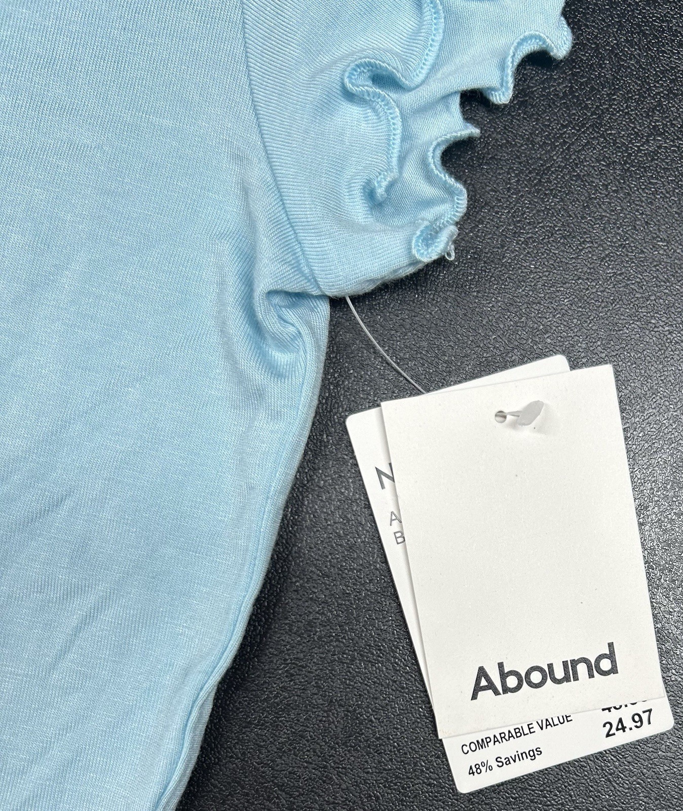 Abound Size S Baby Blue Ruffled Hem Babydoll T-Shirt NWT