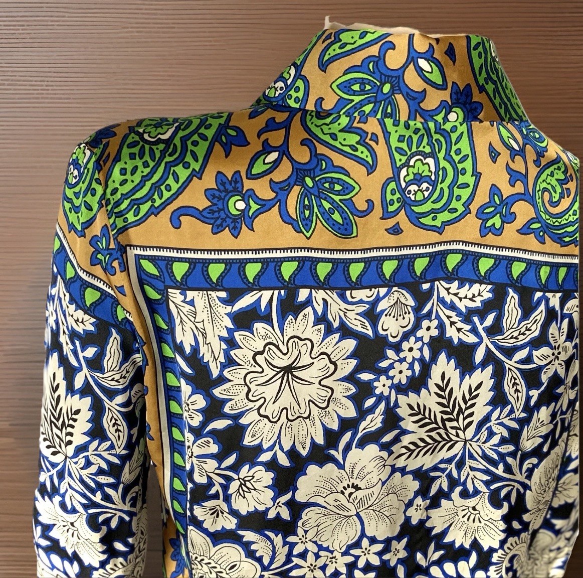 ZARA / $100 Blouse / FREE Shipping / Sz S / Satin-Feel / Colorful/ Morocco / EUC