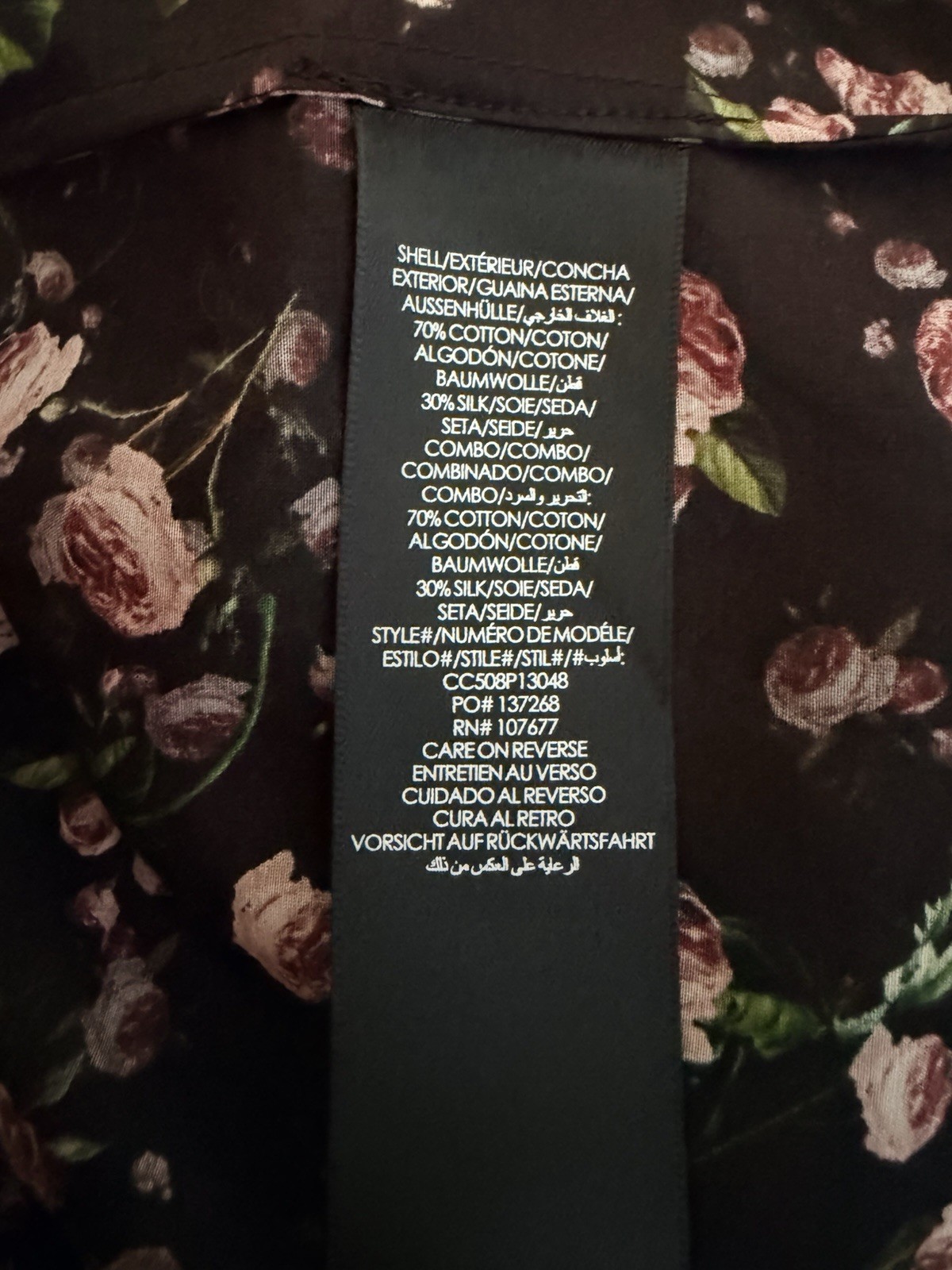 New Alice + Olivia Julius Floral Silk Blend Voile Blouse In Black Multi S $395