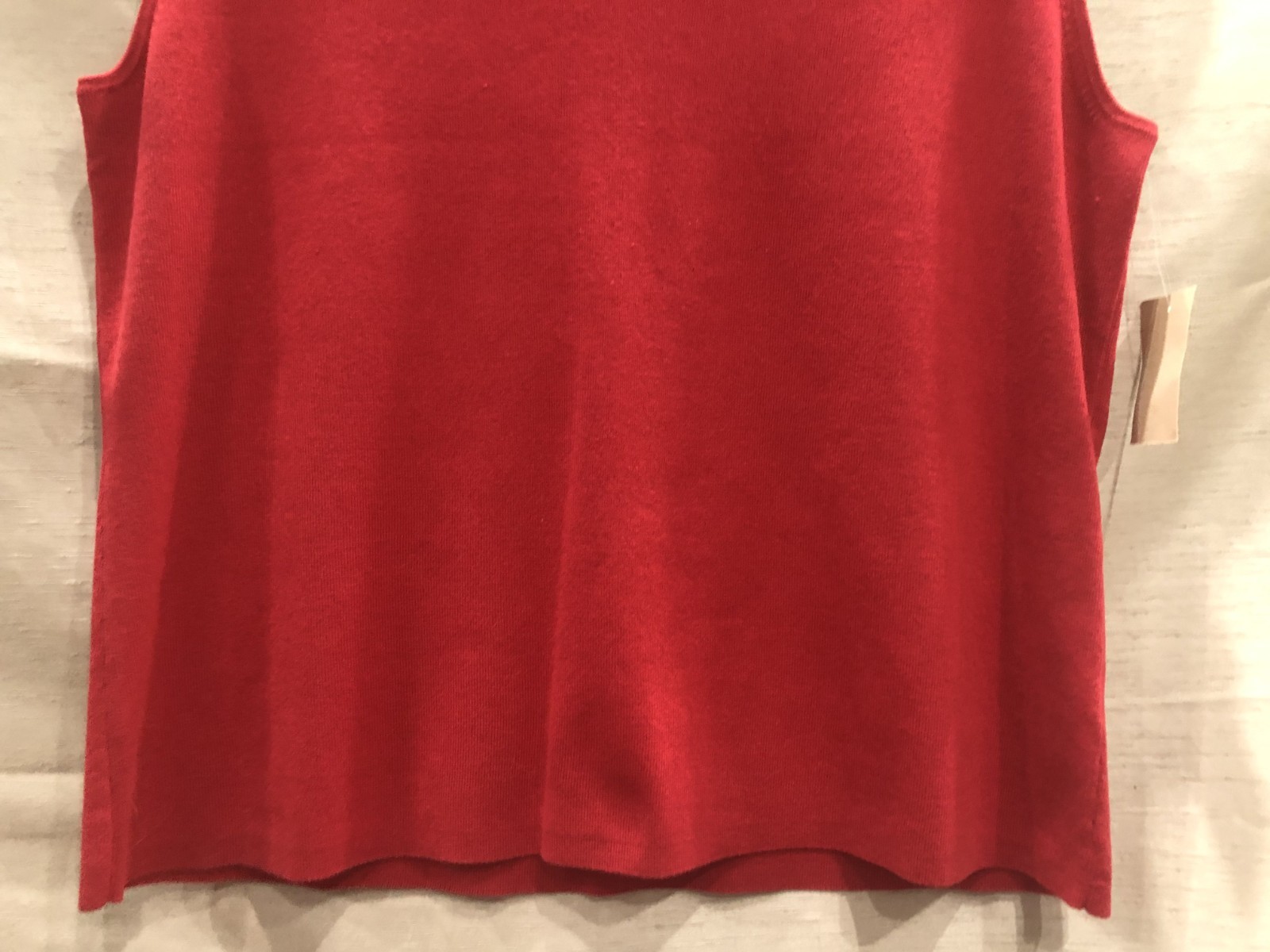 NWT COLDWATER CREEK RED SILK & NYLON BLEND V-NECK SLEEVELESS TANK TOP ~ XL (18)