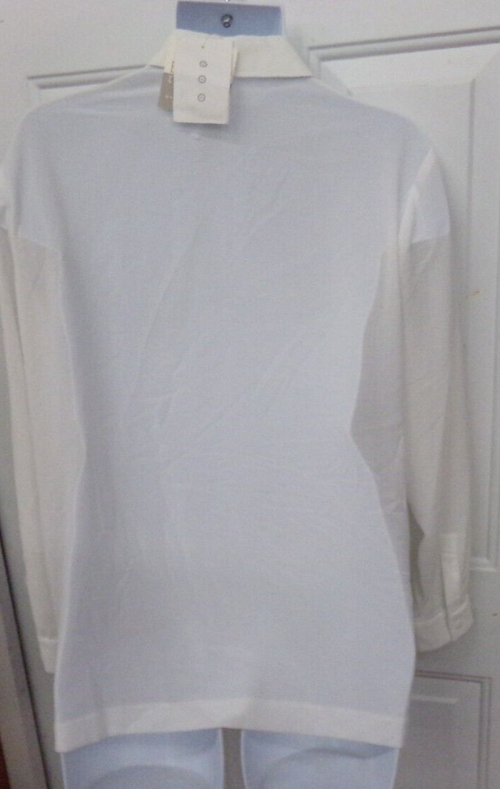 Elisabeth Liz Claiborne Womens Sz 14 Off-White Button Front Blouse NEW MSRP $79