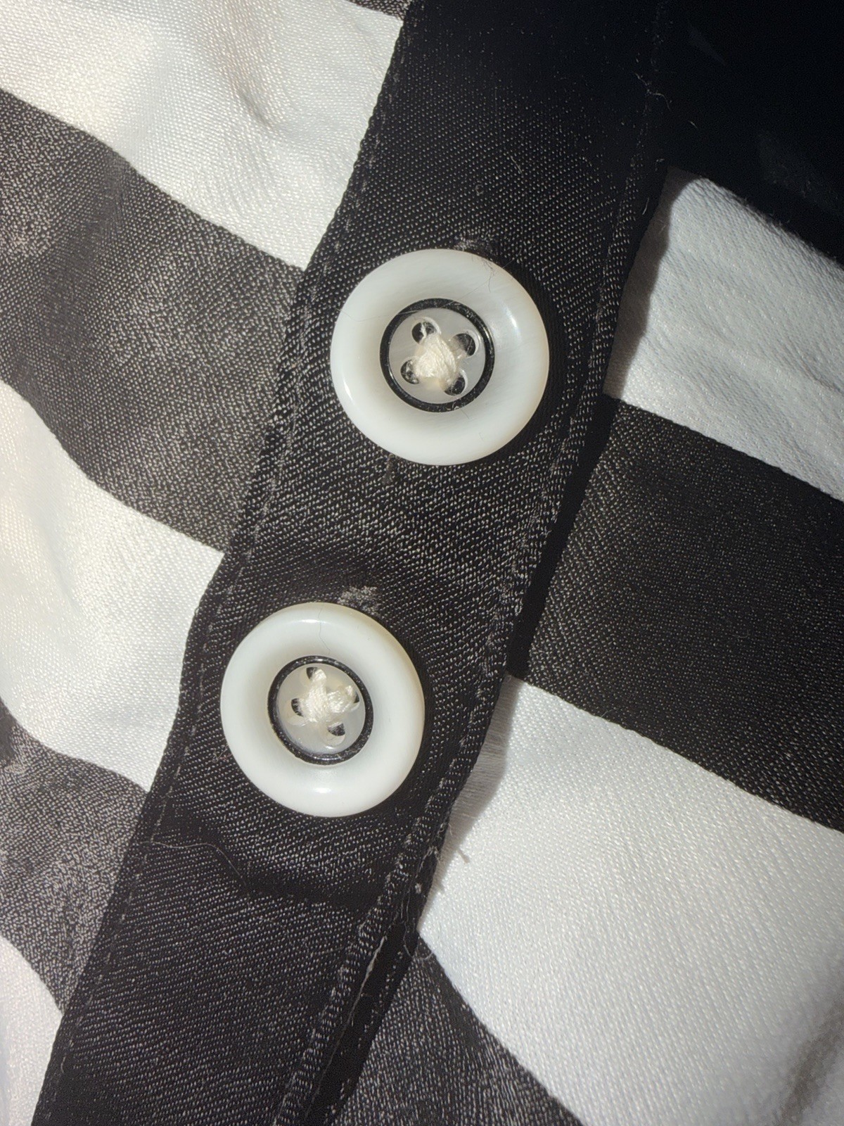 Maeve for Anthropologie Black White Striped Dolman Sleeve Button Back Blouse