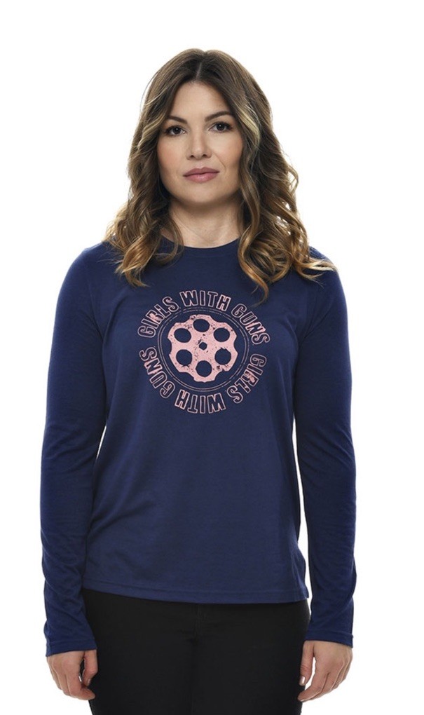 Girls With Guns Chamber Long Sleeve T-Shirt Indigo Women’s Sz XL Or Lrg New