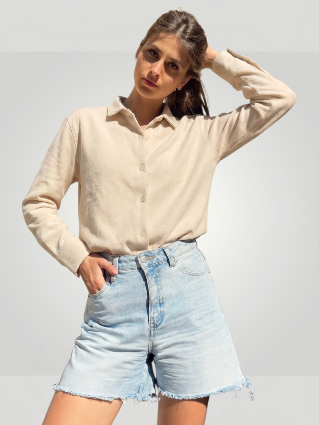 Johnnie-O Women’s Size Medium Pricilla Button Front Knit Shirt Vanilla NWT