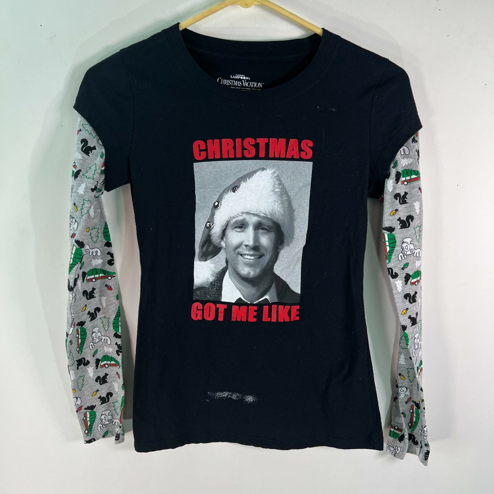 National Lampoons Womens Christmas Vacation Got Me Like Black T Shirt Size S 3-5