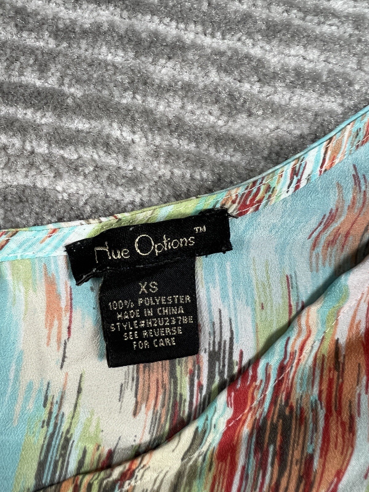 Nue Options Top Womens Extra Small Multicolor Sleeveless Polyester