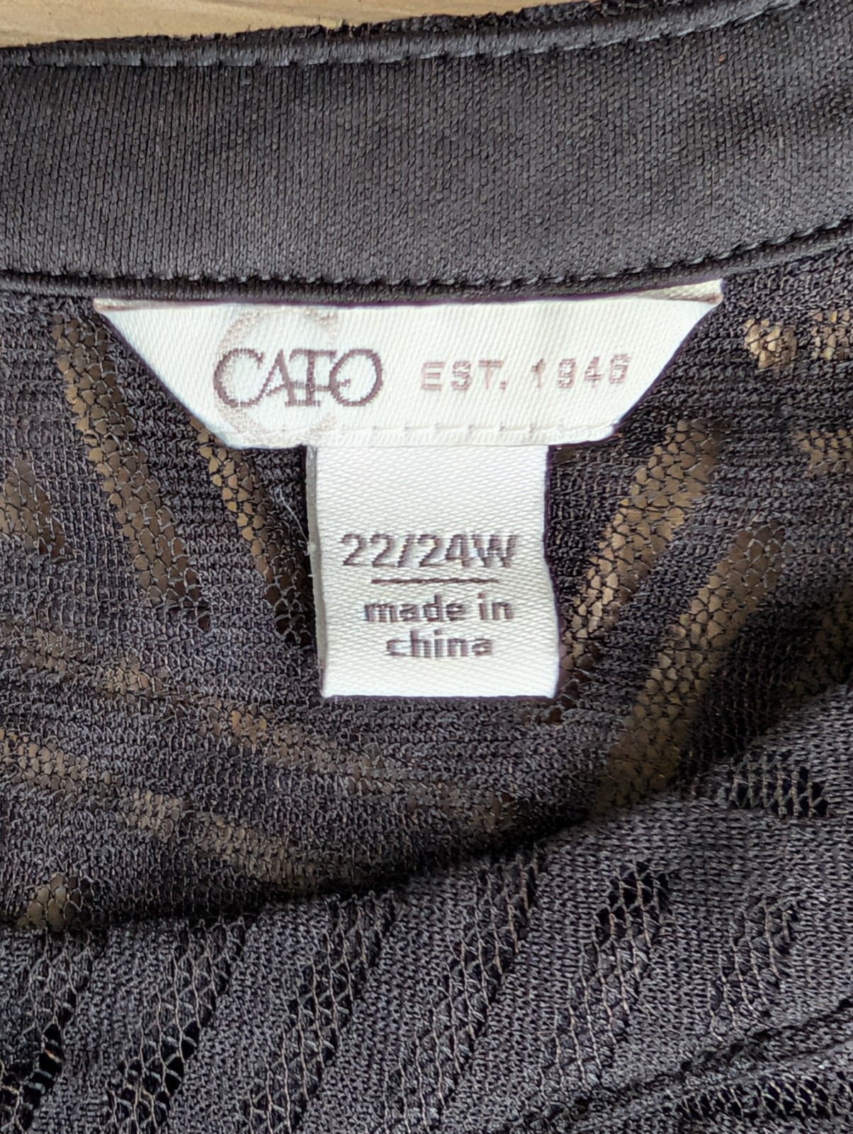 Cato Black Tank Size 22/24W Lace Top Beautiful Any Occasion