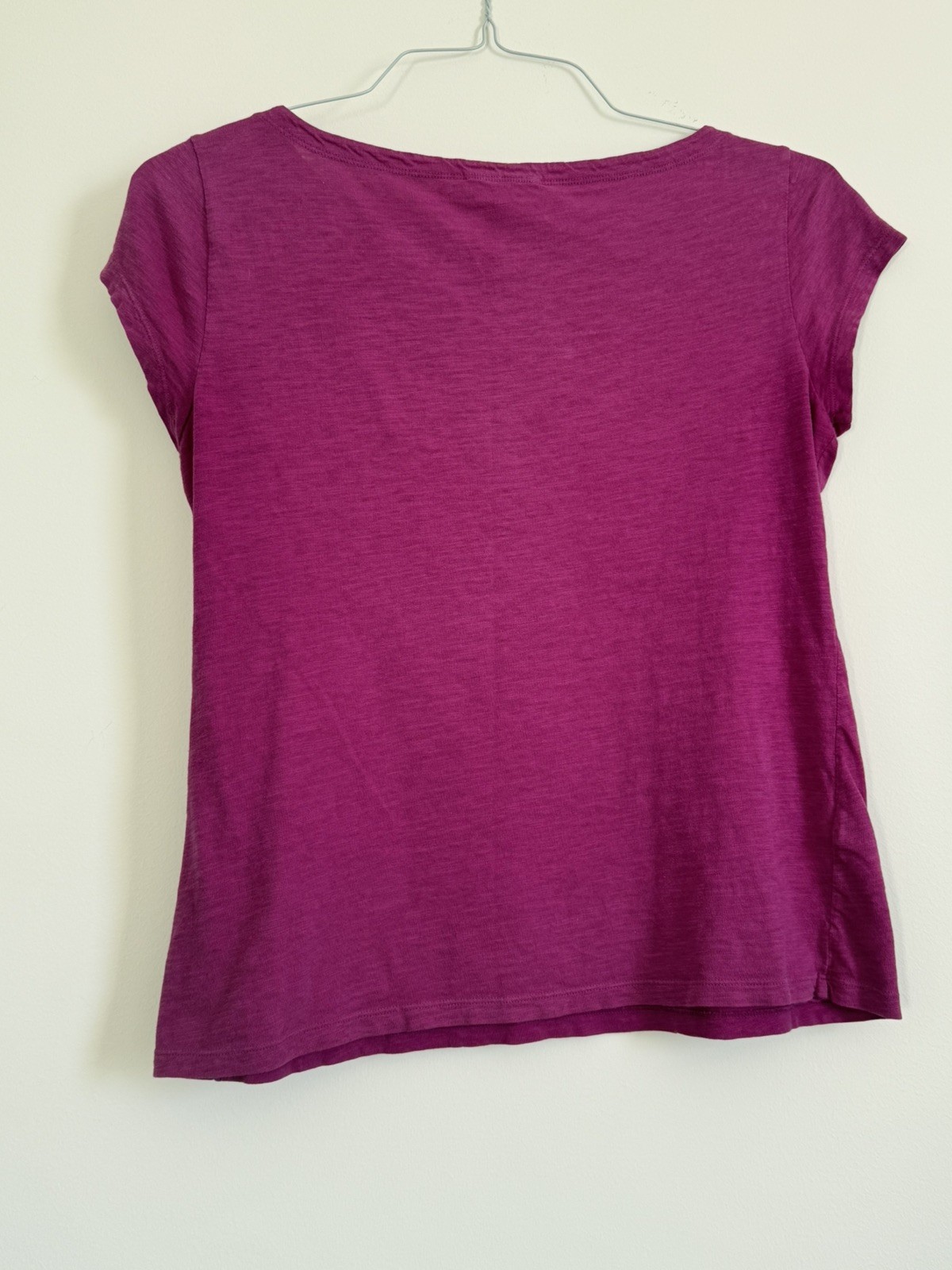 EILEEN FISHER Fushia Organic Cotton Boat Neck Top Size XS