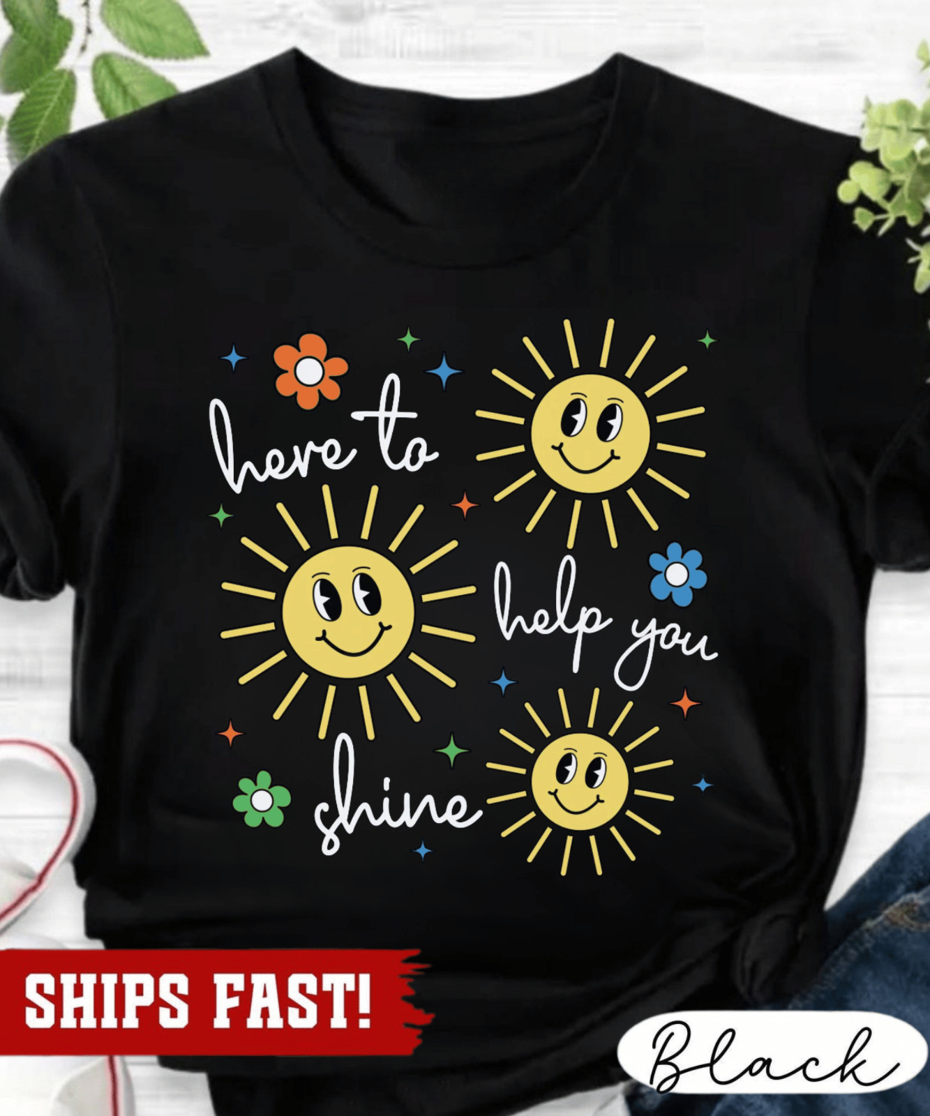 Teacher Shirt, Back To School, Unisex Garment-Dyed Tee, Here to Help You Shine T