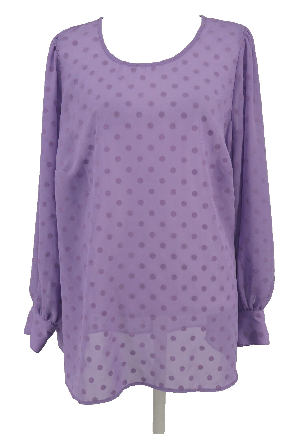 Torrid Puff Sleeve Top Womens 2X Chiffon Clip Dot Purple Sheer Career Casual New