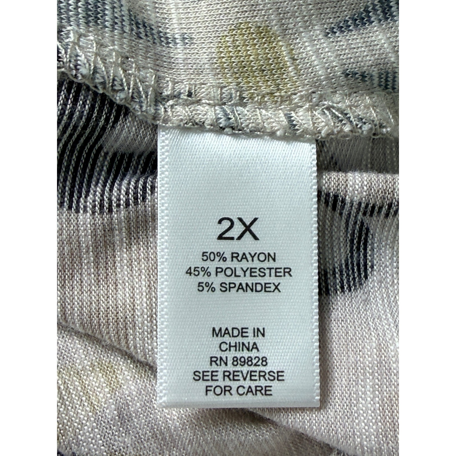 LOGO Lori Goldstein Floral Peplum Tunic Women 2X Gray Yellow Short Sleeve Pocket