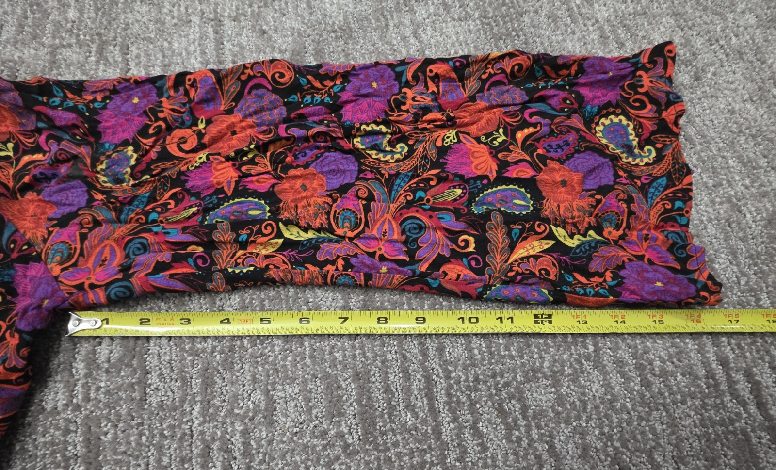 NWT Calliope Crop Vibrant Paisley Print Blouse Retro Hippie Boho Psychedelic XL