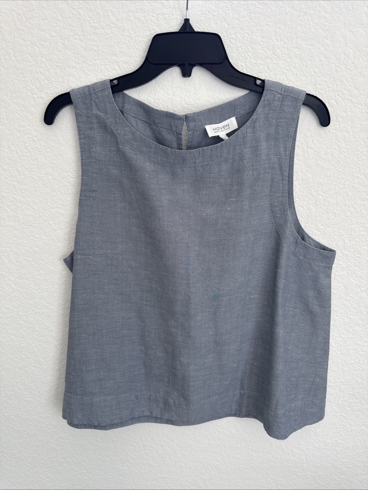 Haven Well Within Blue Gray Top L NWT