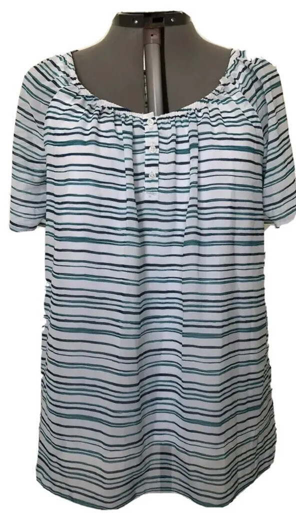 FADED GLORY Semi Sheer Top With Attached Cami Size 1X 16W Womens New