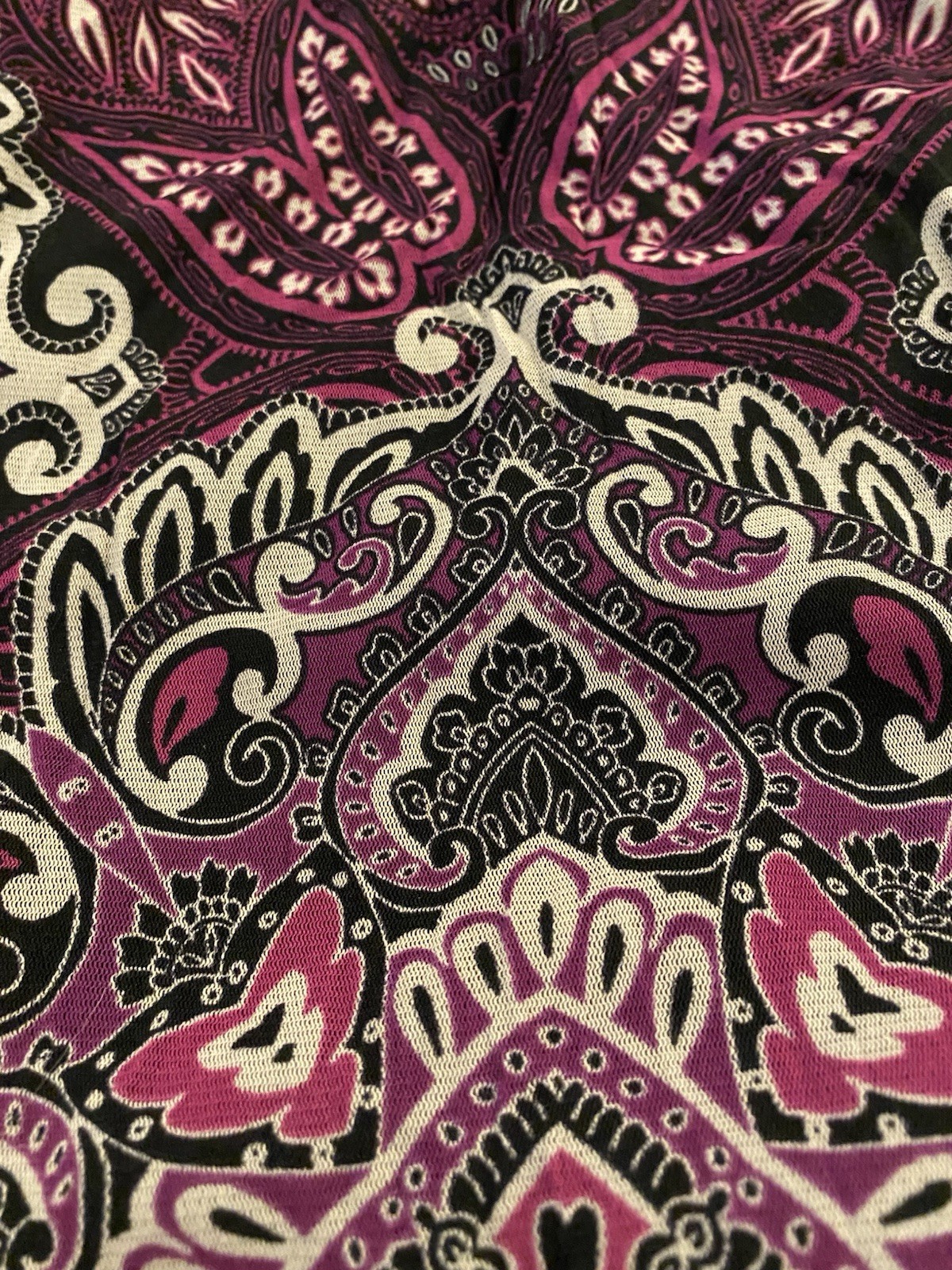 Flutter Sleeve Summer Purple And Black Lined Flowing Stretchy Top