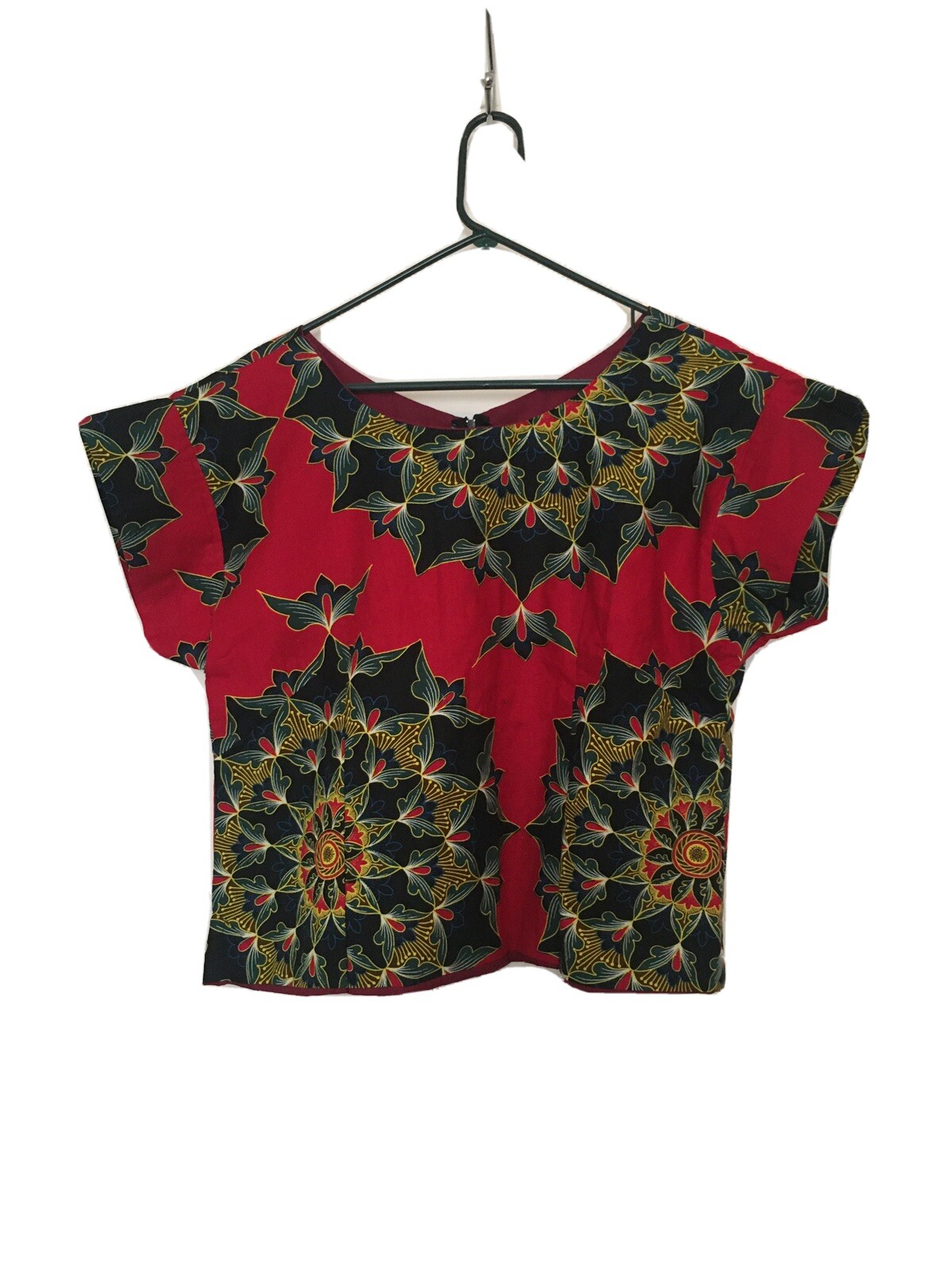 Vintage Women’s Paisley Floral Short Sleeve Blouse Top Crop Size Unknown Size
