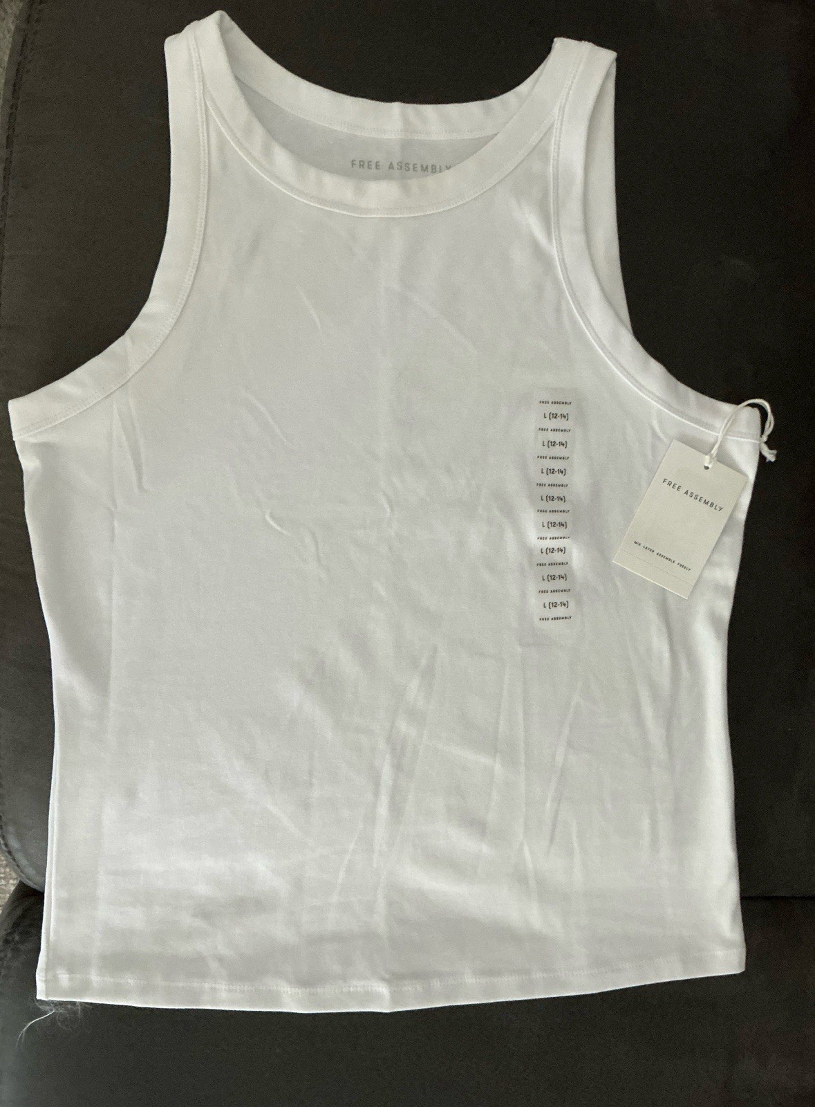 NWT Women’s Free Assembly White Cutaway Tank Top Size Large
