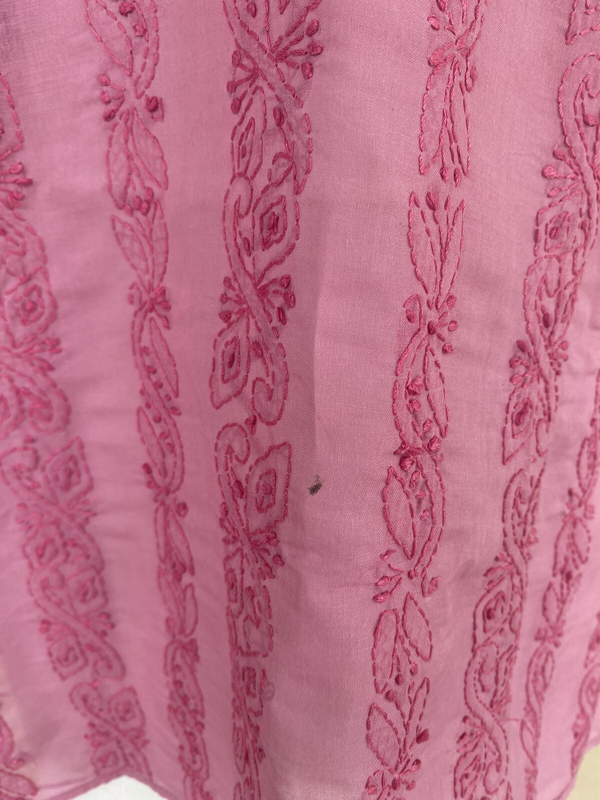 Vtg Pink Embroidered Tunic Top S Kurta Boho Festival Beach Vacation XS As Is