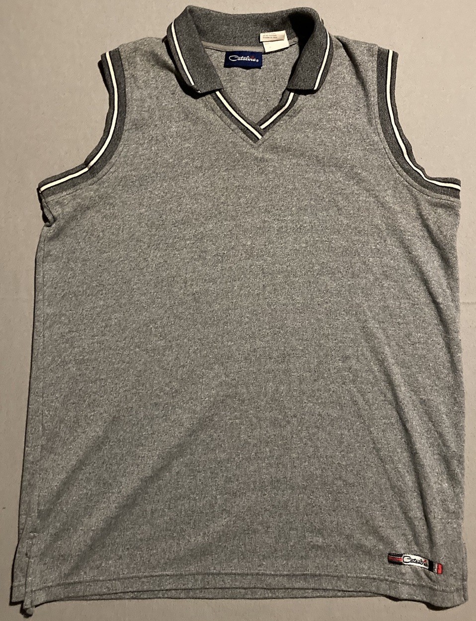 VTG CATALINA PULLOVER VEST WOMENS LARGE Gray Workwear Church Golf Sports Classic