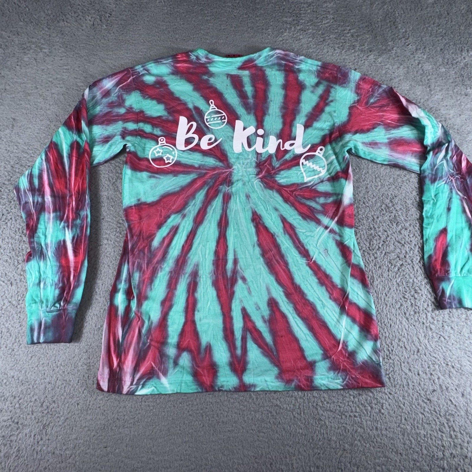 Tie Dye Christmas Shirt Santa Claus Graphic Tee Long Sleeve Holiday Fall