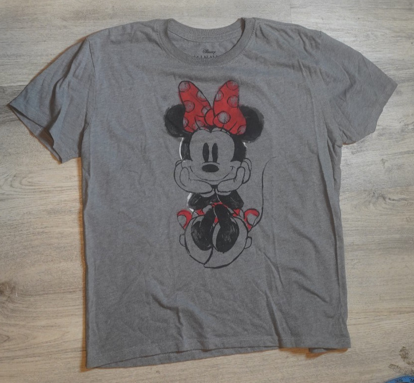 OFFICIAL DISNEY MINNIE MOUSE GREY T-SHIRT WOMEN’S SIZE SMALL