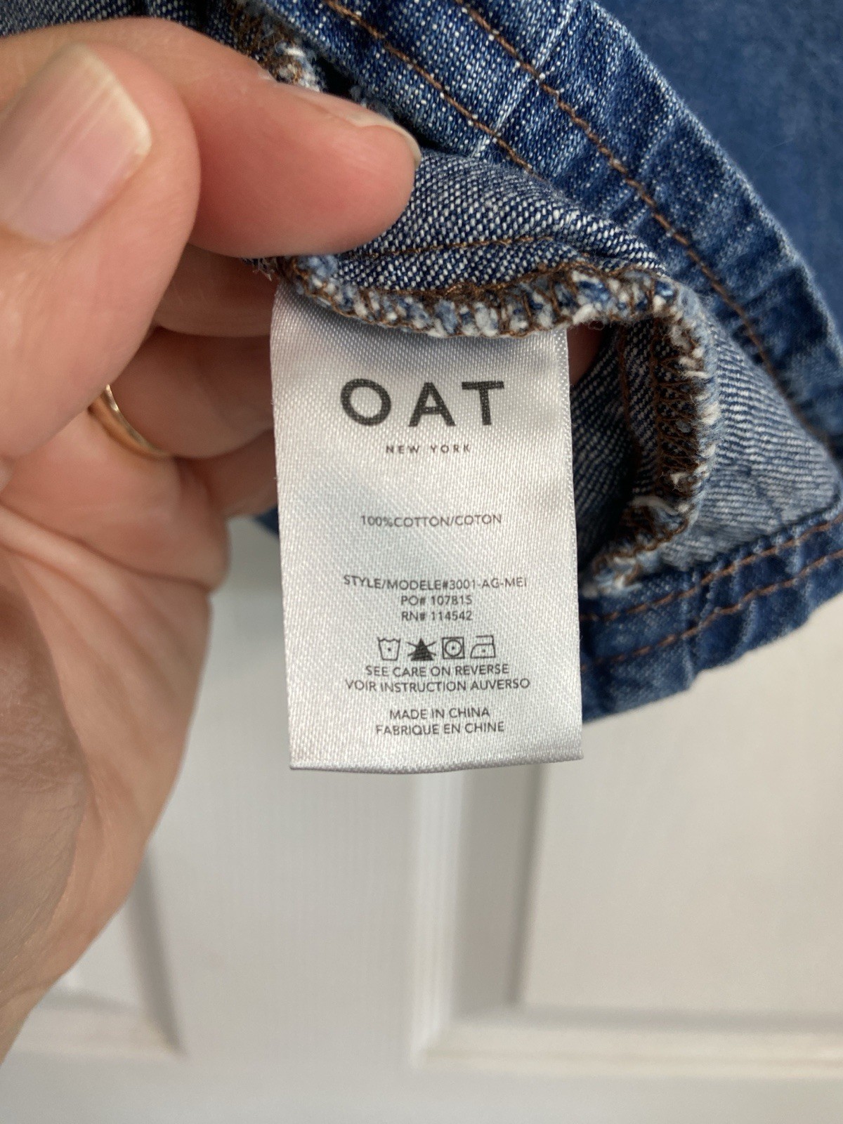 Oat New York Blue Denim Tank Top Cropped Small
