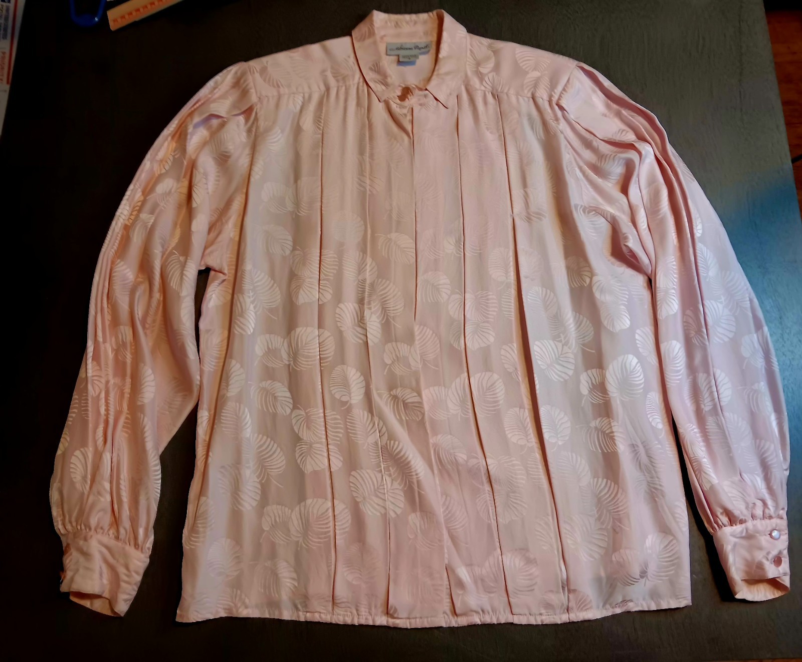 Vantage Adrinna Papell 100% Silk Pink Blouse Size 8 US M