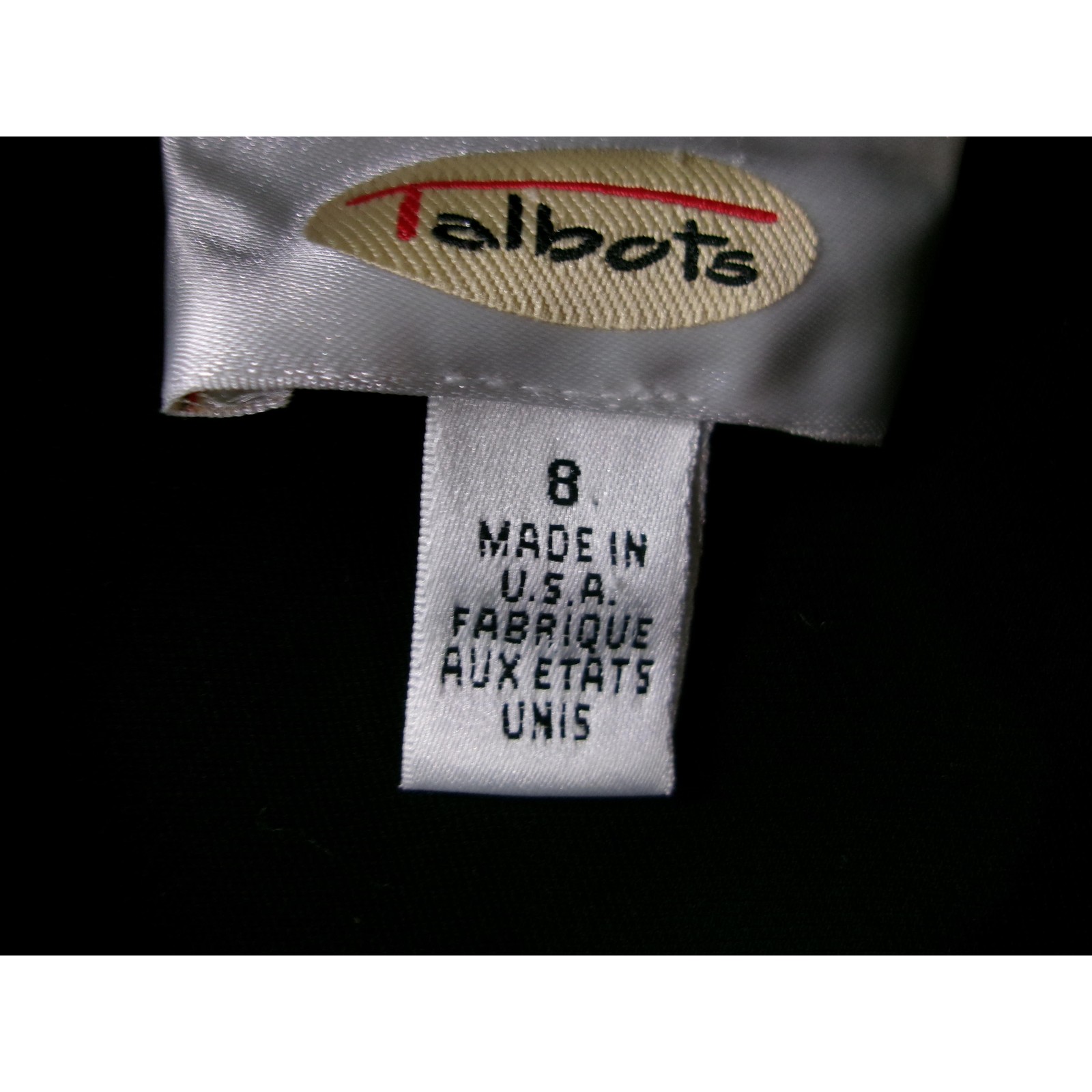Vintage Talbots Top Women 8 Black Button Up Capsule Base Layer Minimalist USA