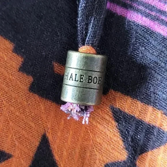 Hale Bob X-Small Multi Color Print All Viscose Blouse Long Sleeves Tie Placard