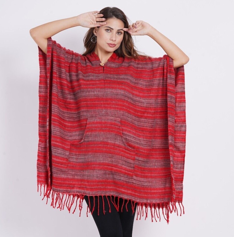 Women’s Woolen Poncho for Winter V-Neck Long Lining Top Assorted Collection