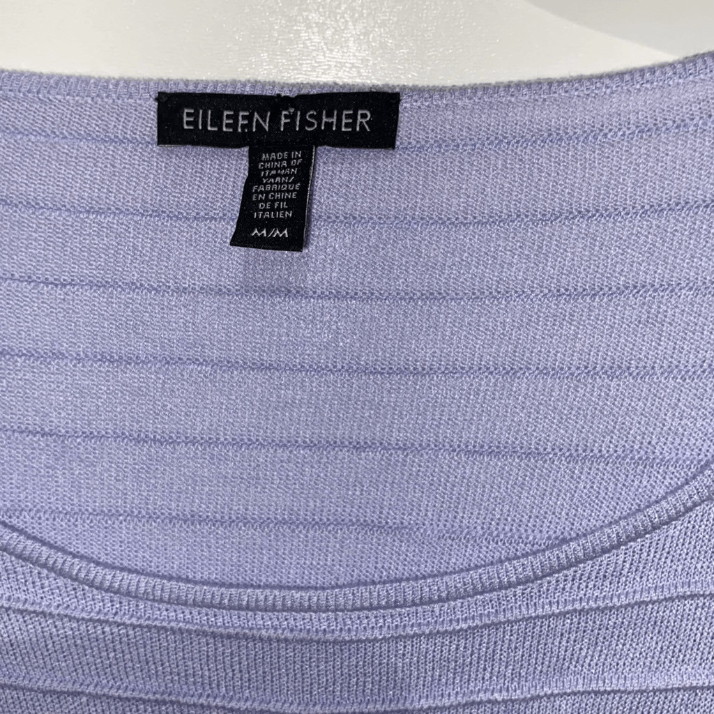Eileen Fisher Women’s Periwinkle 3/4 Boxy Dropped Shoulder Top Size Medium
