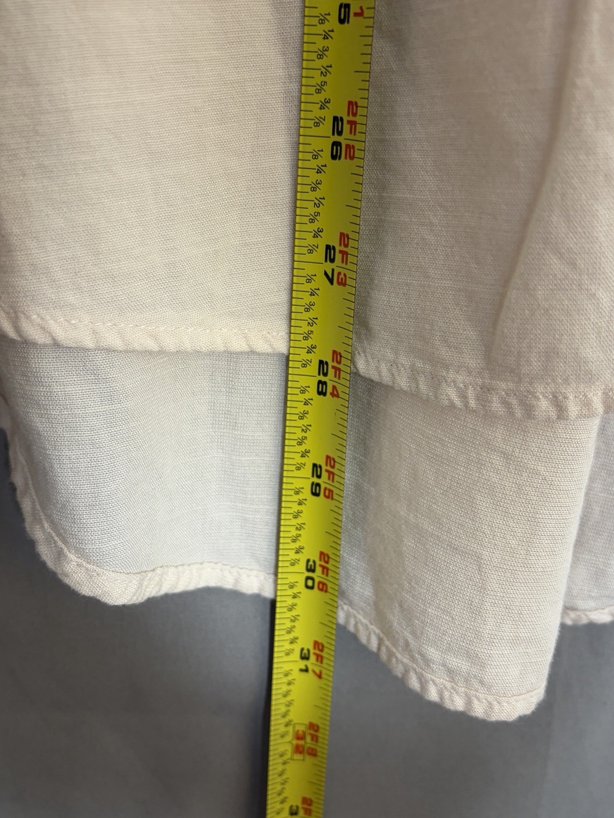 Large 100% Cotton Button Up Slouchy Tunic, beige/ off-white, Short sleeve