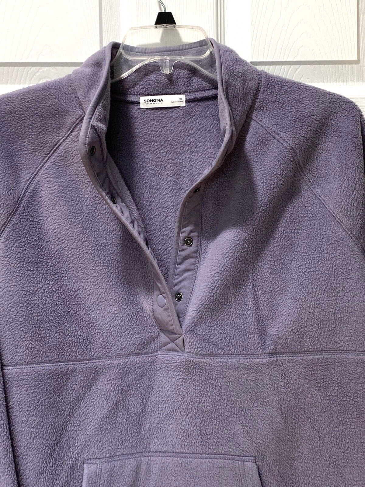Sonoma Plush Top Long Sleeve Lavender Soft Polar Fleece Casual Work Size XL 
