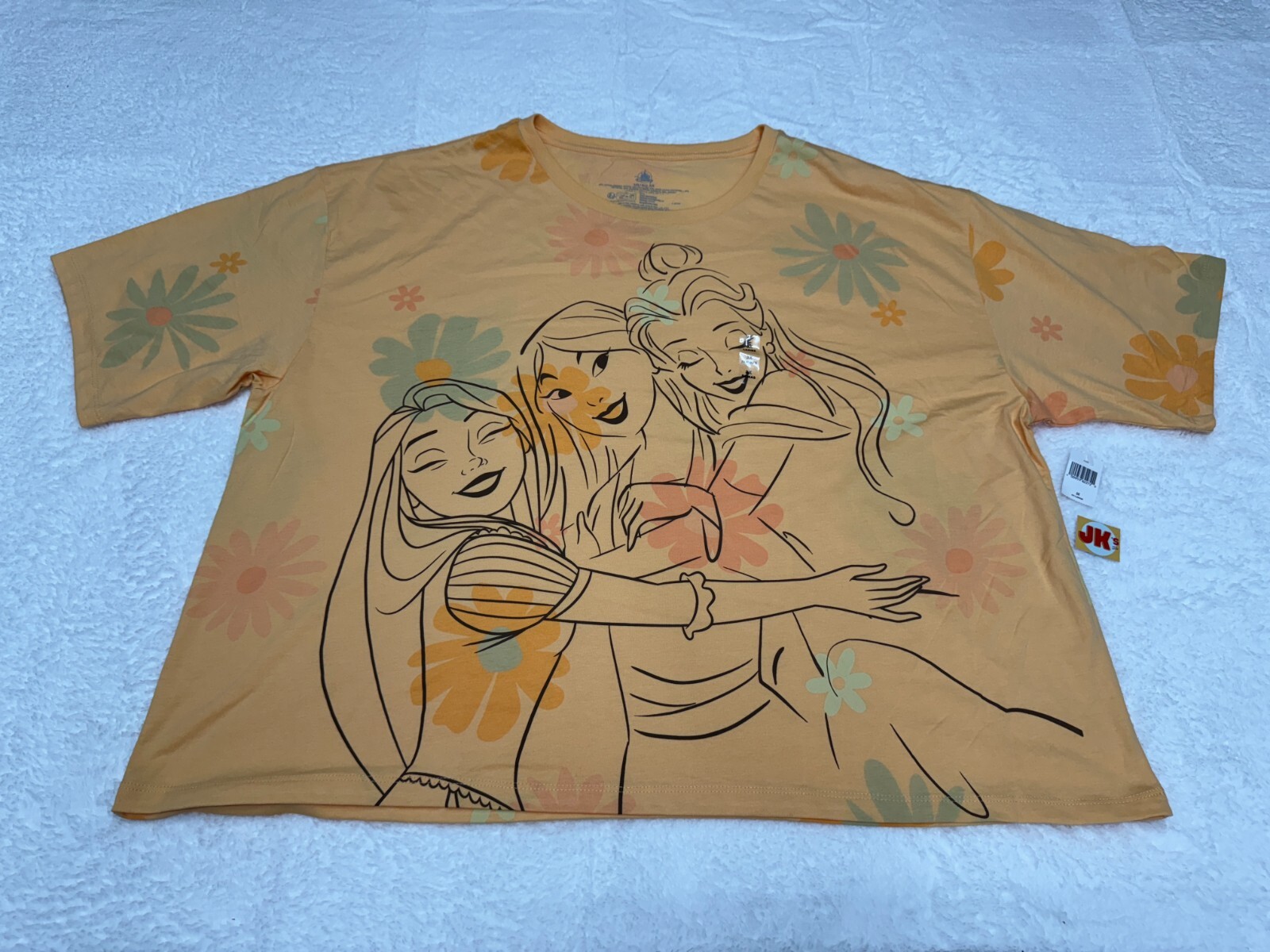 NEW Disney Parks Shirt Womens 3X 3XL Yellow Princess Mulan Rapunzel Belle Ladies