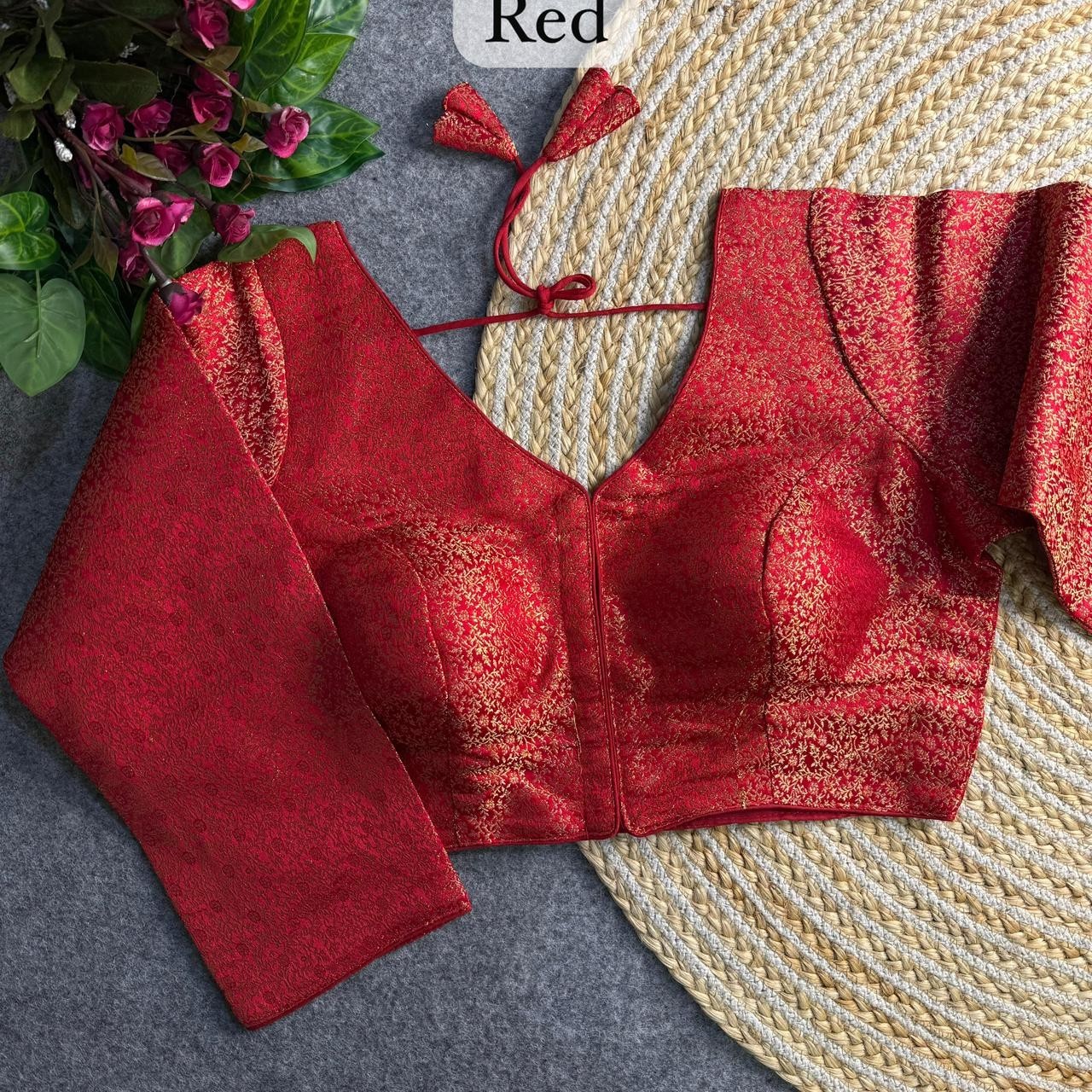 Saree Blouse, Designer Blouse, Banarasi Silk Double shade Readymade Blouse.