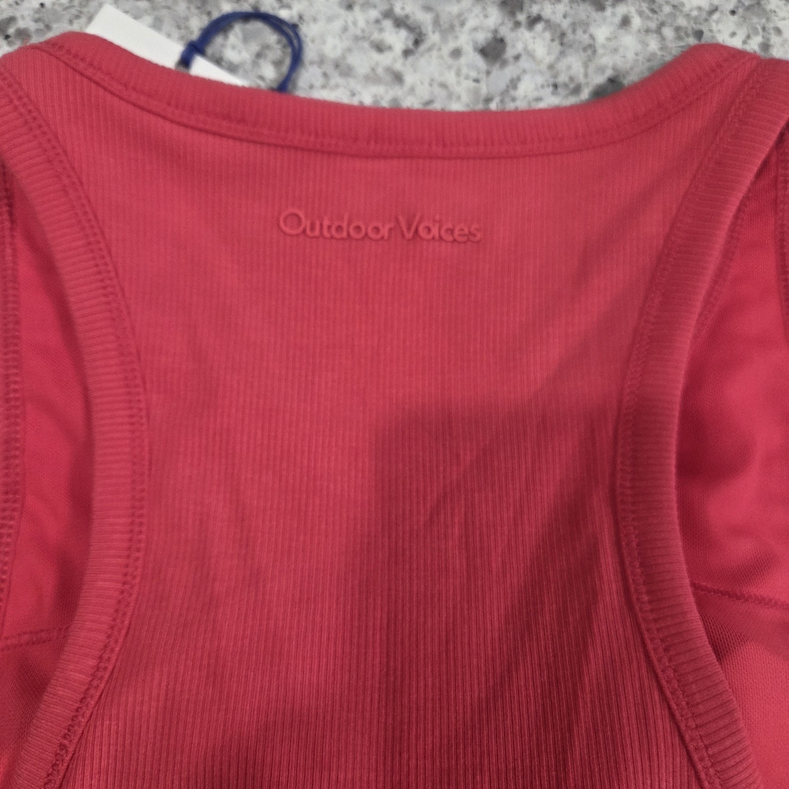 Outdoor Voices Women’s Side Ruched Ribbed Tank Top Built In Bra Size Large
