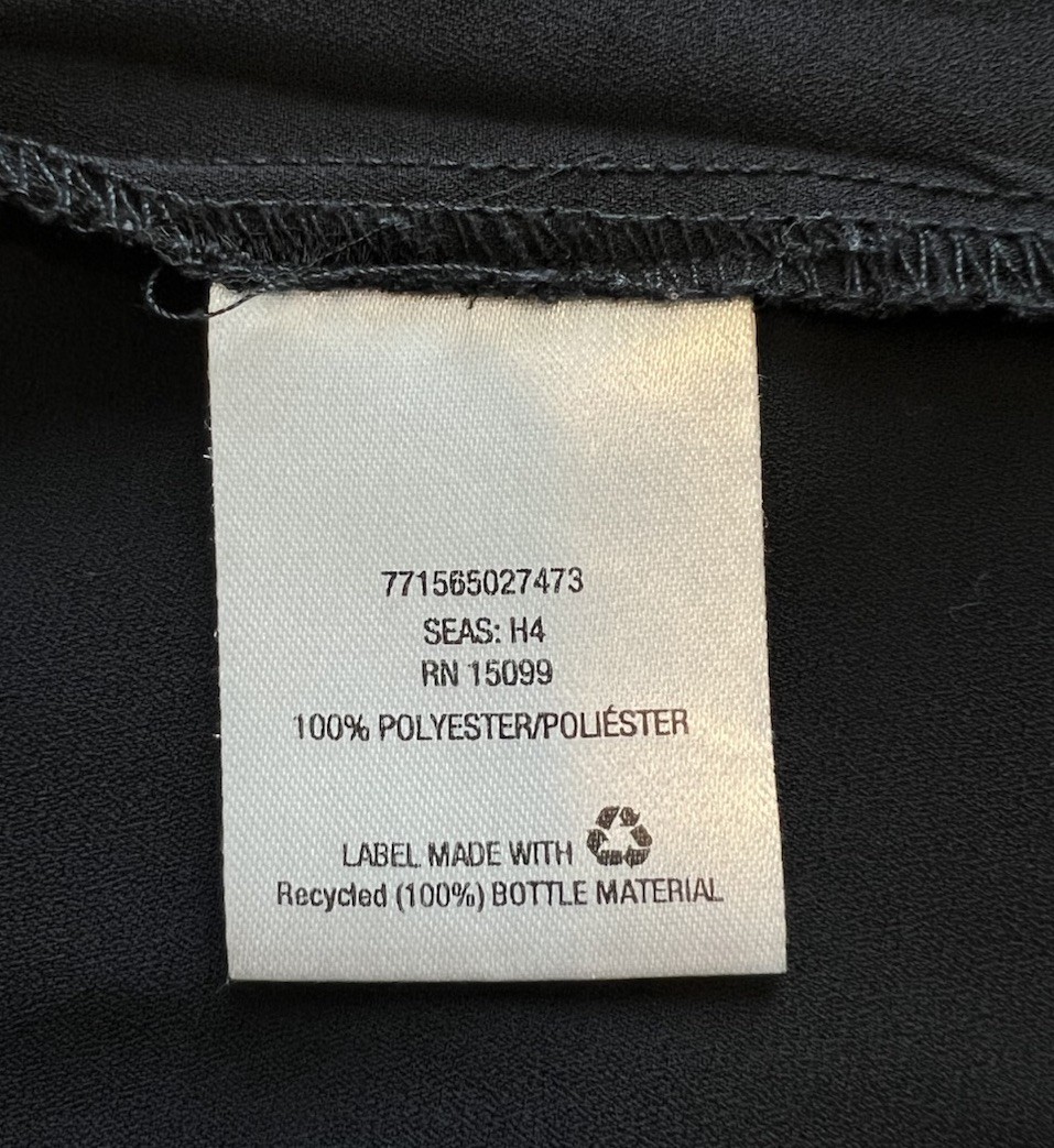 Covington Size L Womens Black Career Ruffle Sleeveless Pullover Blouse