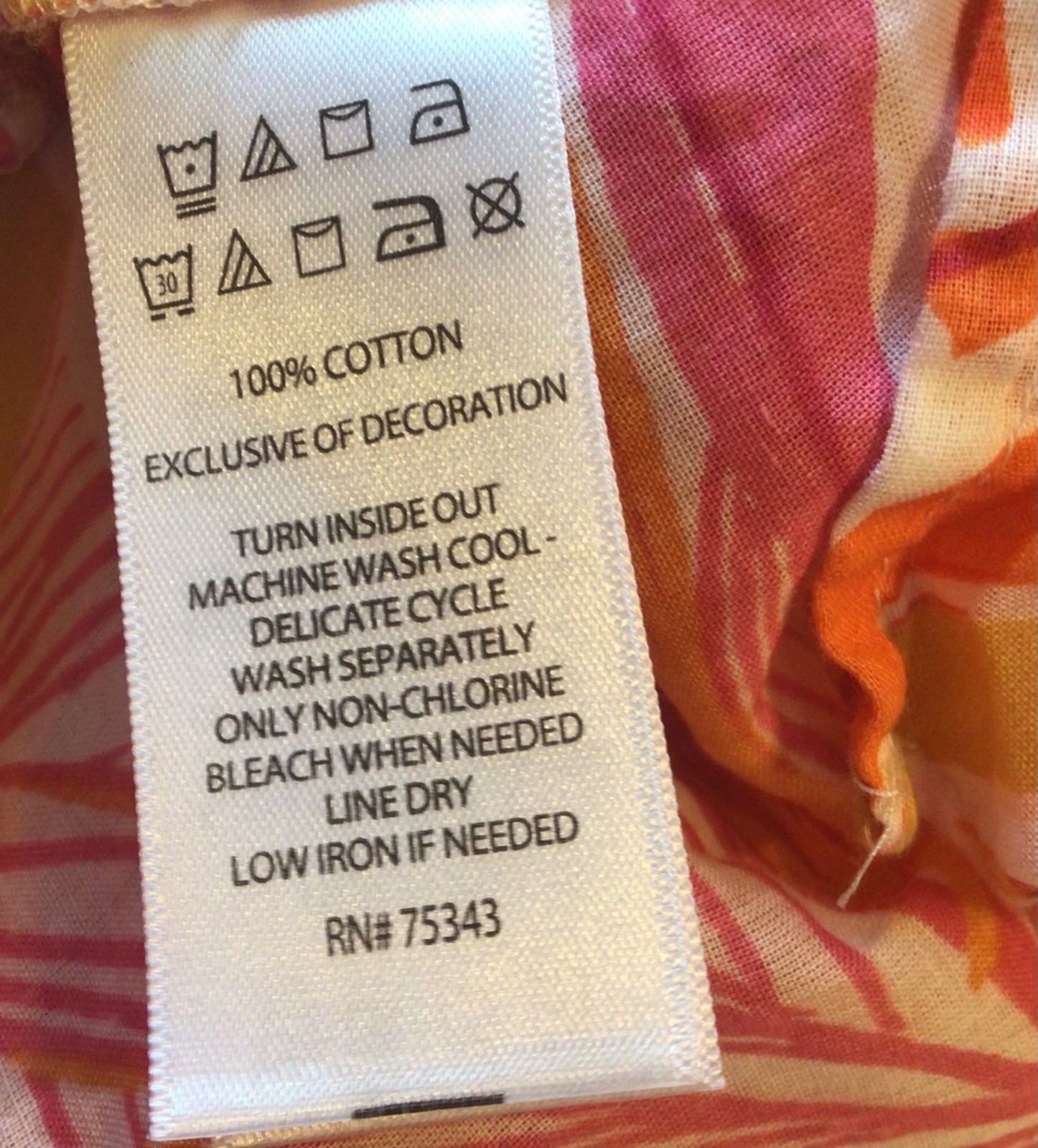 C and C California tropical print blouse XL pink orange beach vacation resort