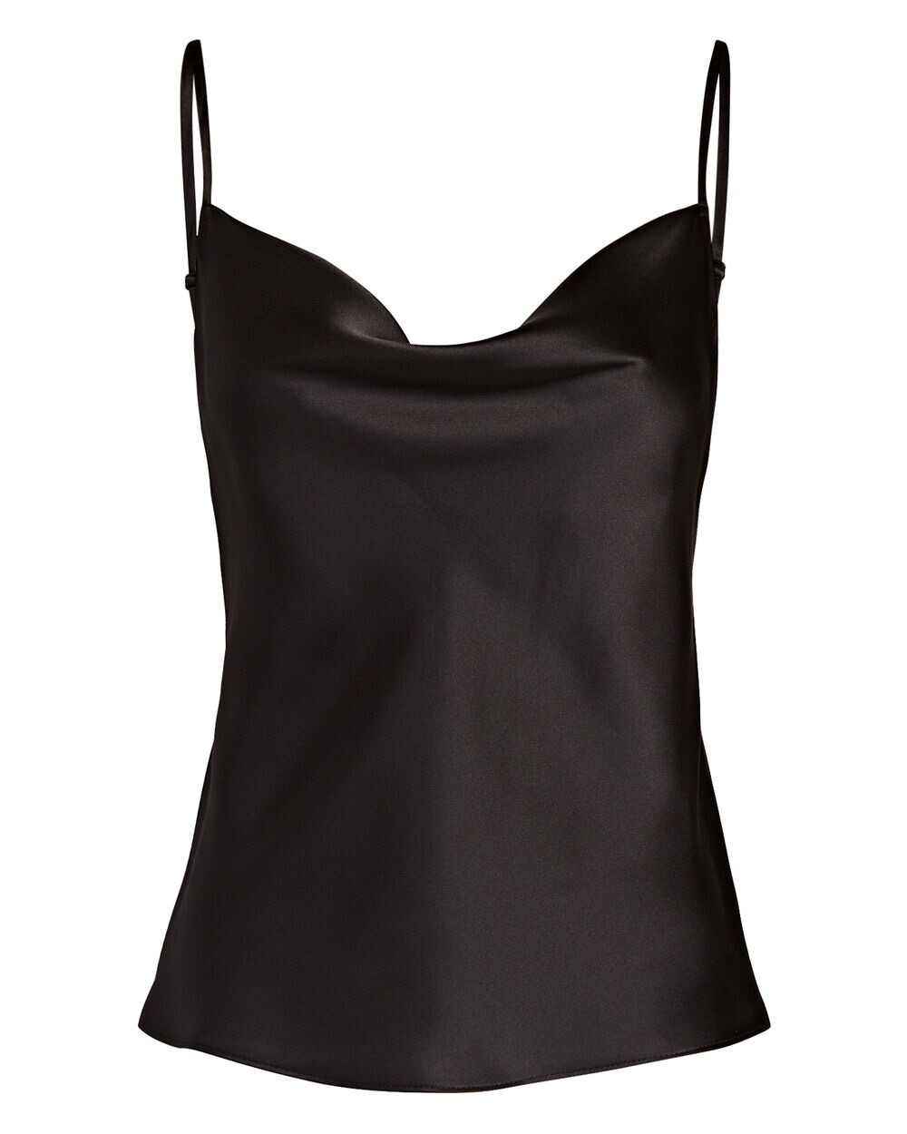 INTERMIX Women’s Fayette Cowl Neck Camisole Silk Top ST7851K-EXCL Black Size P