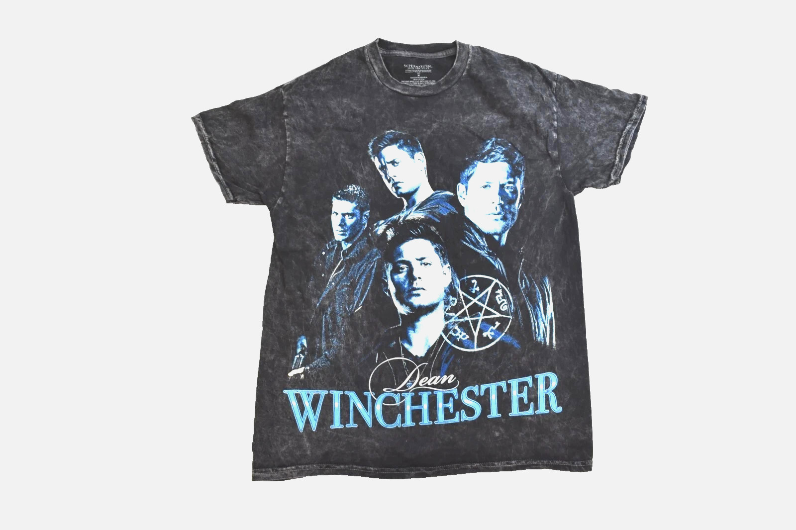 Supernatural Womens Dean Winchester Collage Black Mineral Wash Shirt New S-2XL