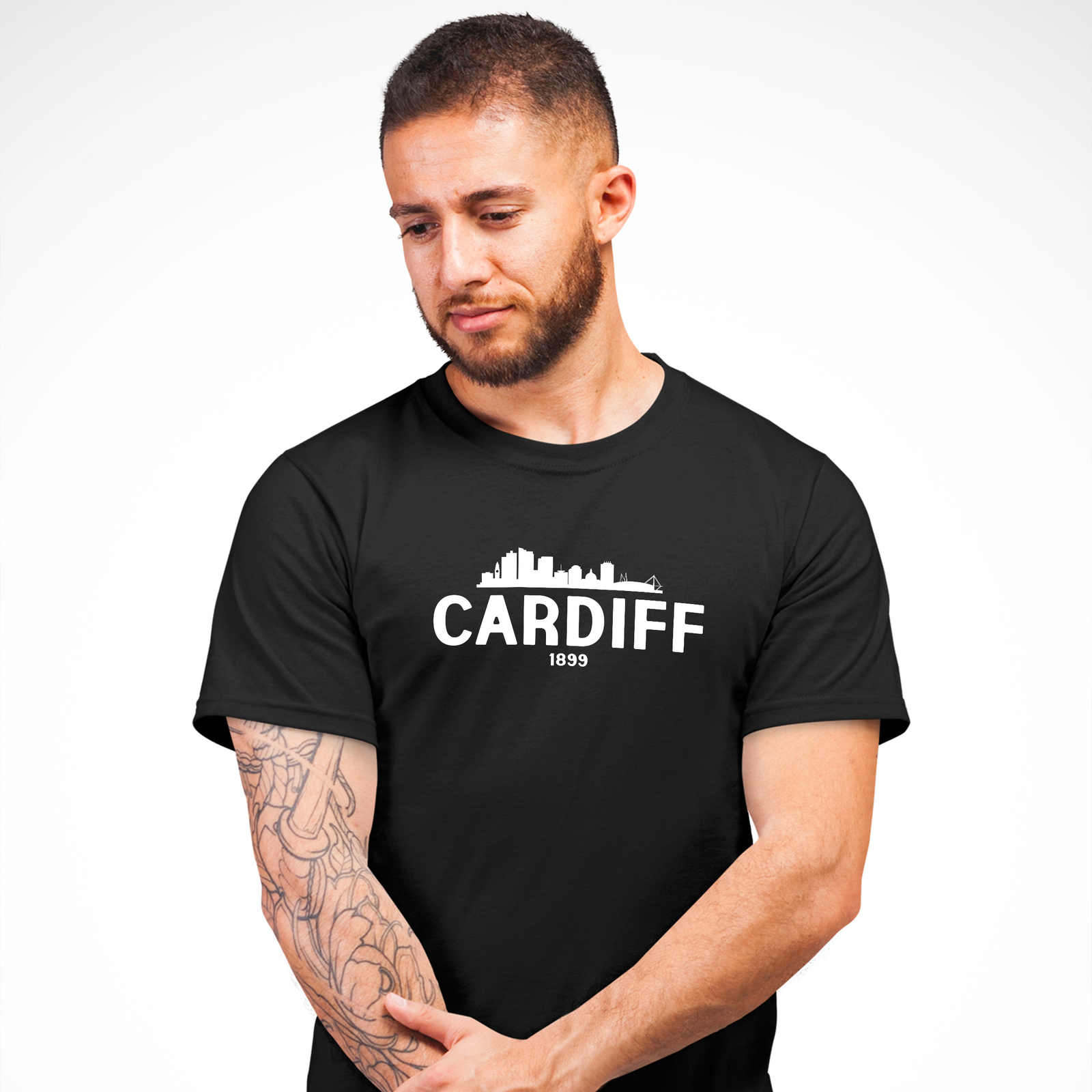 Cardiff Skyline Mens T Shirt shirt Football Sports Event Him BlueBirds Wales …