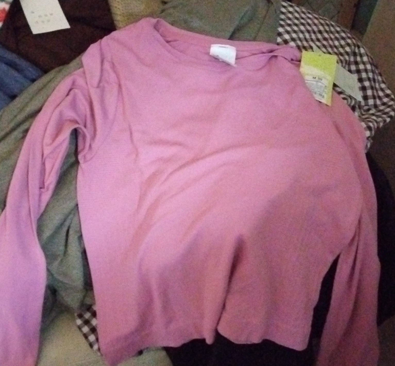 call in revolution Women’s Pink Long Sleeve Cotton Crew Neck Top Size M