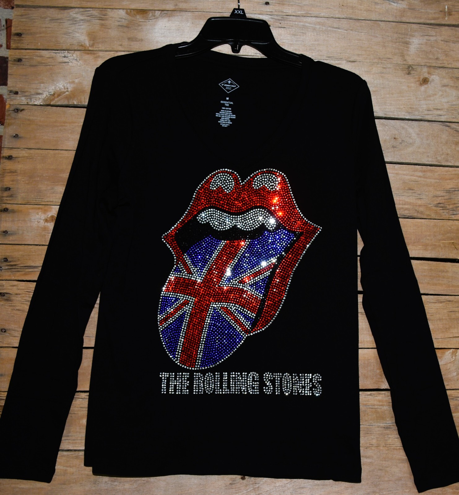 The Rolling Stones rhinestone shirt or tank XS S M L XL XXL 1X 2X 3X 4X 5X flag