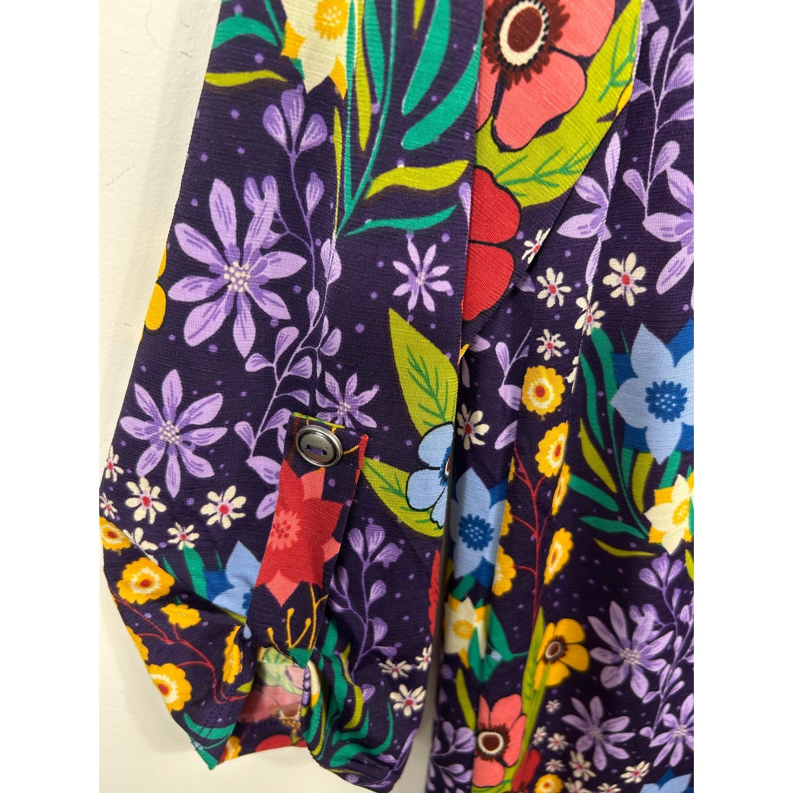 Dear Scarlett Blouse Women S Purple Floral Lizzy Top NEW Garden Party Artsy Chic