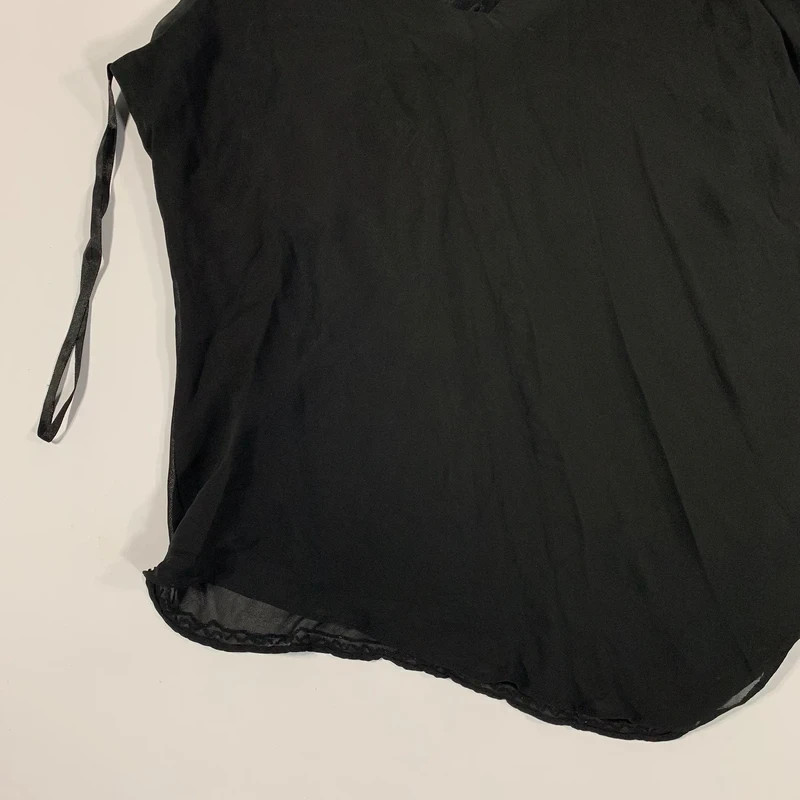 Vintage R&M Richards Black Sheer Mesh Beaded Lined Polyester Tank Top Size 22W