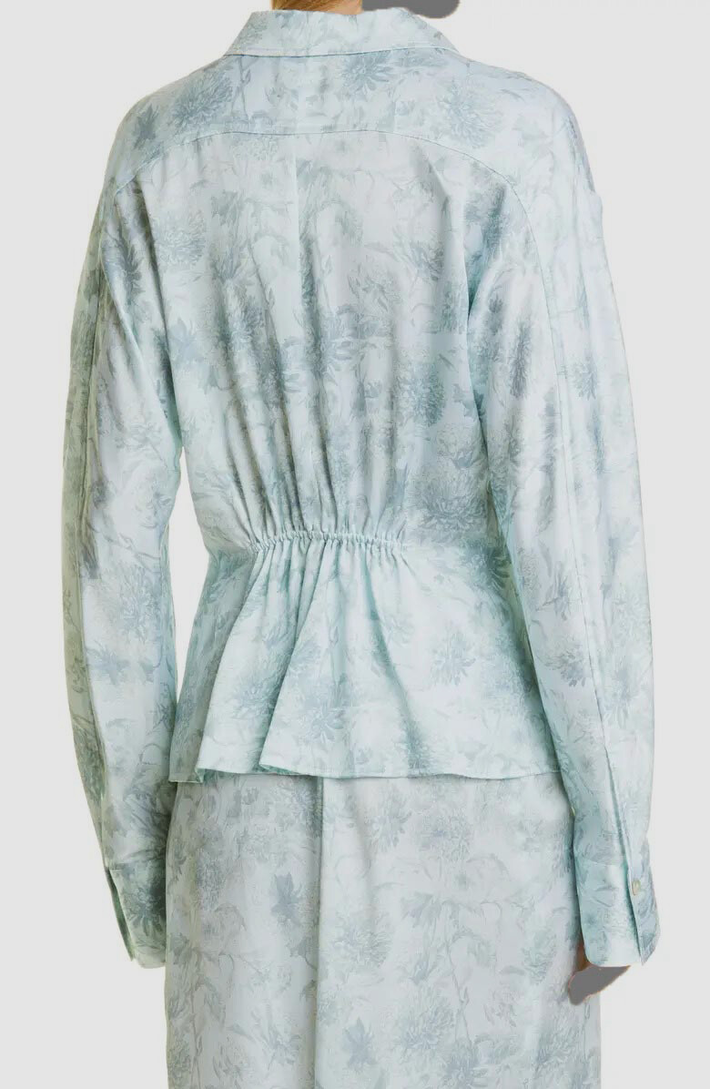 $395 Vince Women’s Blue Silk Long Sleeve Button-up Blouse Shirt Top Size XXS